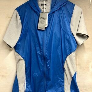 CB Cutter & Buck ANNIKA Sorenstam Golf Vest Hooded Jacket short-sleeve NWT